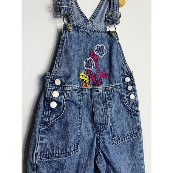 Vintage Warner Brothers Tweety Bird Overalls Size 2/3T - Picture 3 of 7